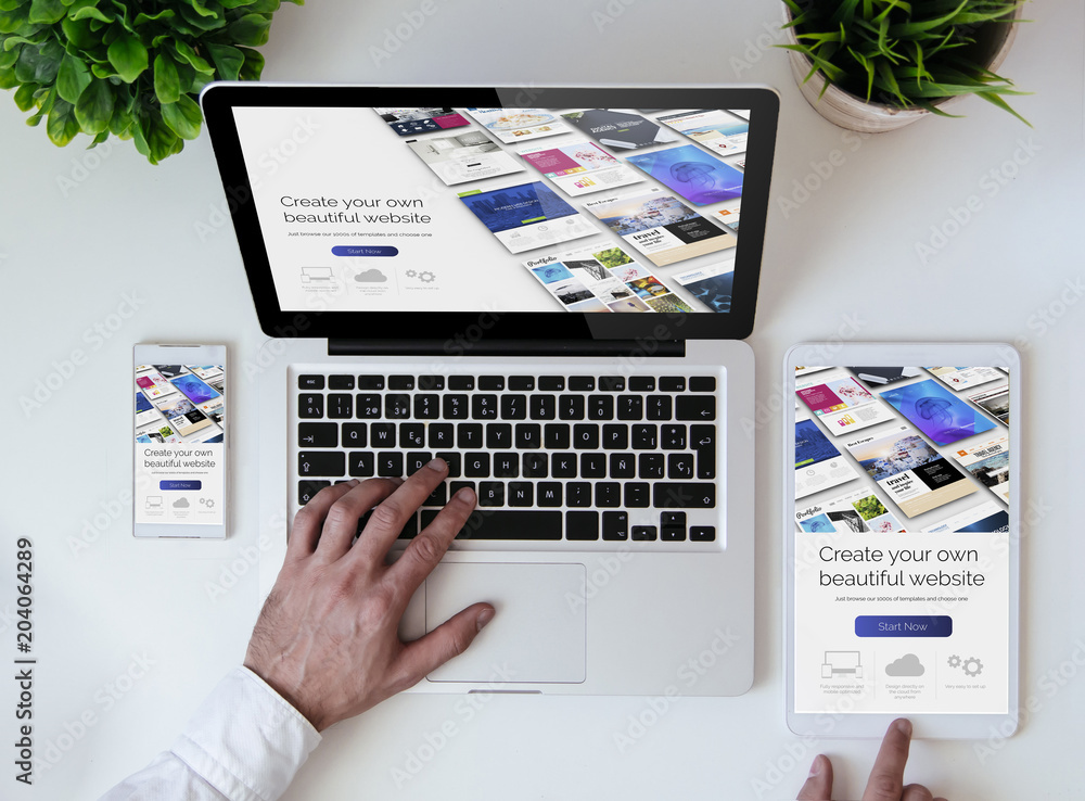 office tabletop cool website builder